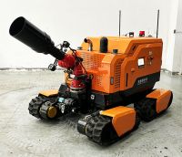 全地形消防滅火機器人 （第1代，四履帶，油動液壓）